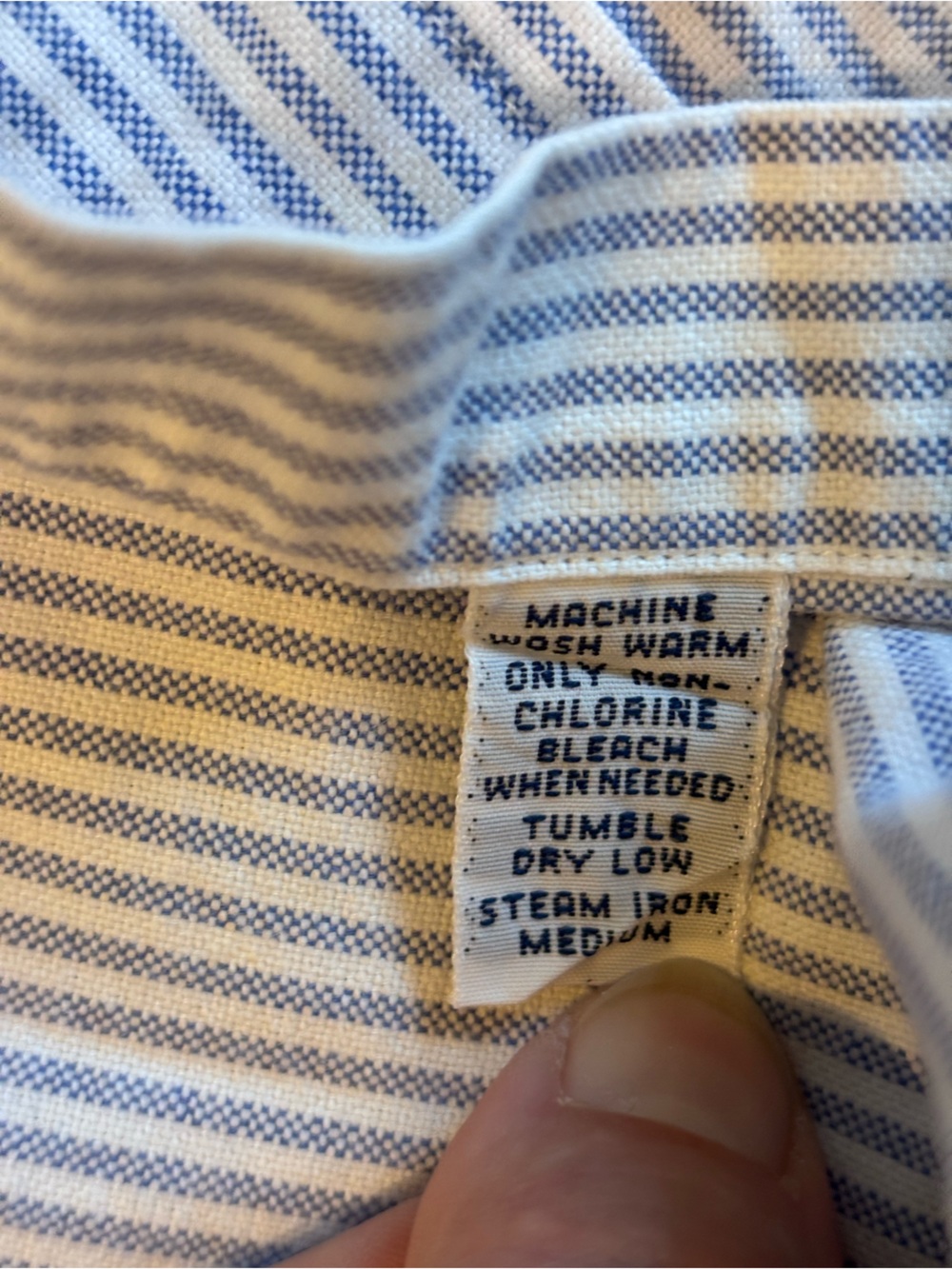 Ralph Lauren Blue and White Striped Button-Down, Vintage Blake, Men’s Large - Picture 11 of 15